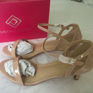 DREAM PAIRS LEXII Blush Pat Open Toe Pump
